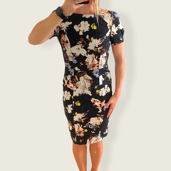 Erdem Floral Dress Designer Joyce Sheath in Size 4 - Picture 2 of 12